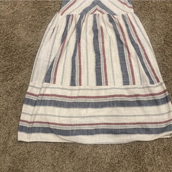 Listicle chevron striped midi high neck 100% Cotton Summer Halter style pockets - Picture 7 of 15